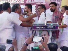 പുതുയുഗ വേദിയില് ഉന്തും തള്ളും; തിക്കും തിരക്കുമാണെന്നും വിഭാഗീയതയും വര്ഗീയതയുമല്ലെന്നും ഷാഫിയുടെ വിശദീകരണം