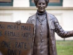 Women accused of vandalising women’s’ rights statue