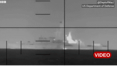 ఇరాన్ యుద్ధనౌకను పేల్చివేసిన వీడియో విడుదల చేసిన అమెరికా