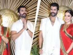 In Mysore Silk saree and ivory veshti, Rashmika-Vijay go traditional at reception