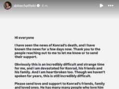 Konrad Bien-Stephen: Abbie Chatfield honours ex-boyfriend and TV star following his tragic death in Melbourne