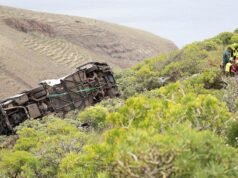 One killed, and 14 others were hurt when a vehicle in Canaries plunged off the road.
