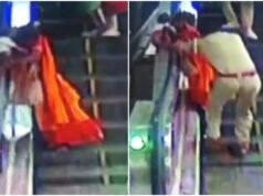 Jaipur cop’s quick action saves woman, child mid-fall on escalator at metro station