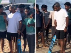 Chettan’s day out: CSK’s Sanju Samson plays beach cricket with locals in Chennai